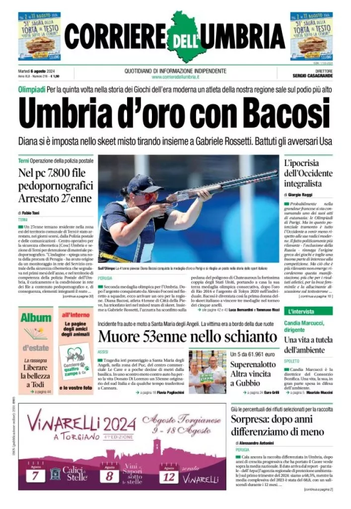 Prima-pagina-corriere umbria-del-2024-08-06